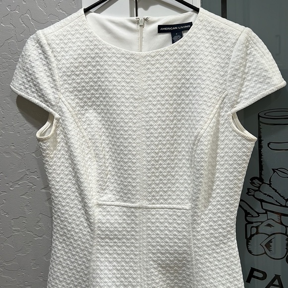 American Living Fit & Flare White cap sleeve Dress - Picture 3 of 9